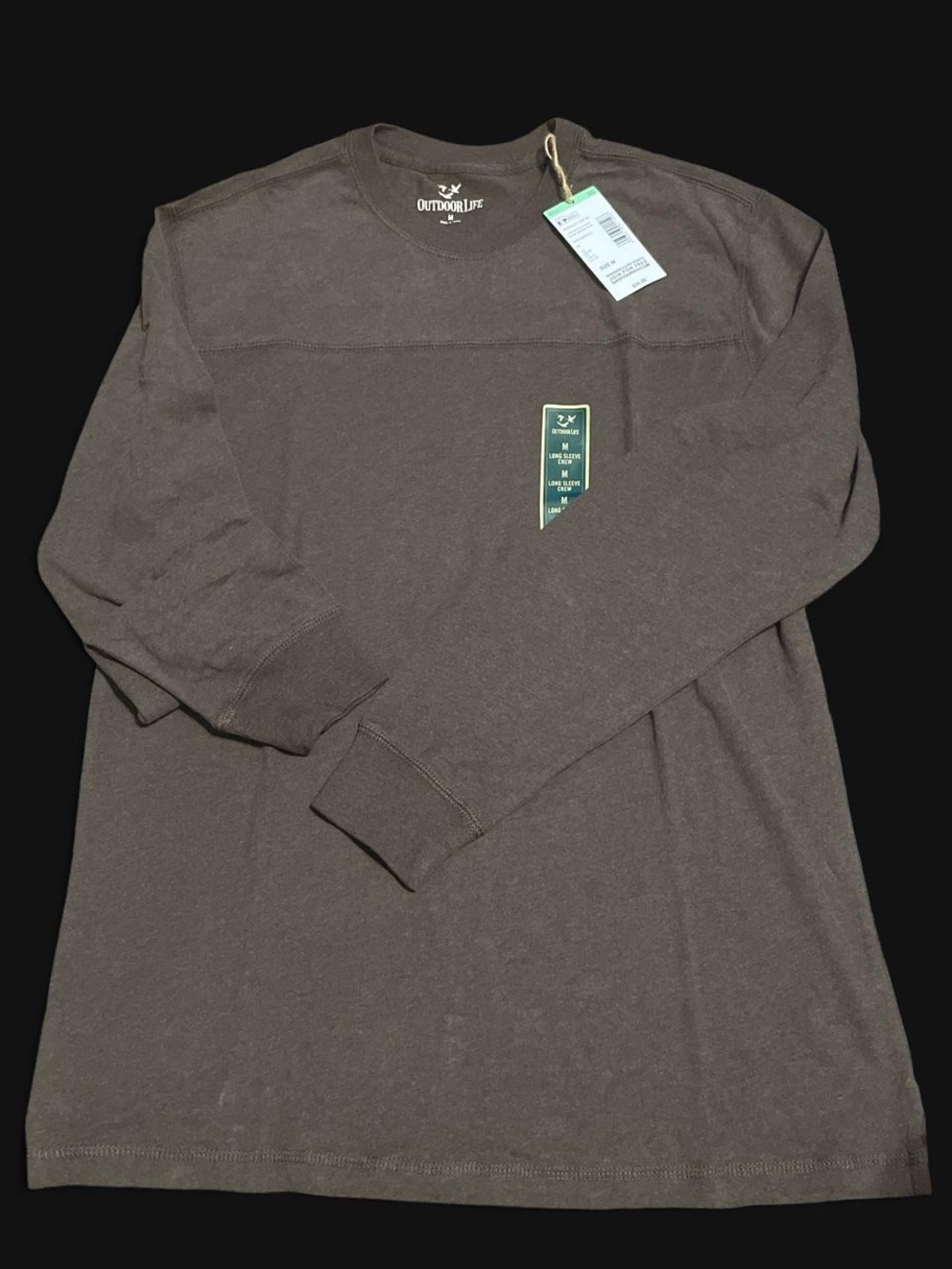 Outdoor Life Men's Chocolate Brown Long Sleeve Crew Tee